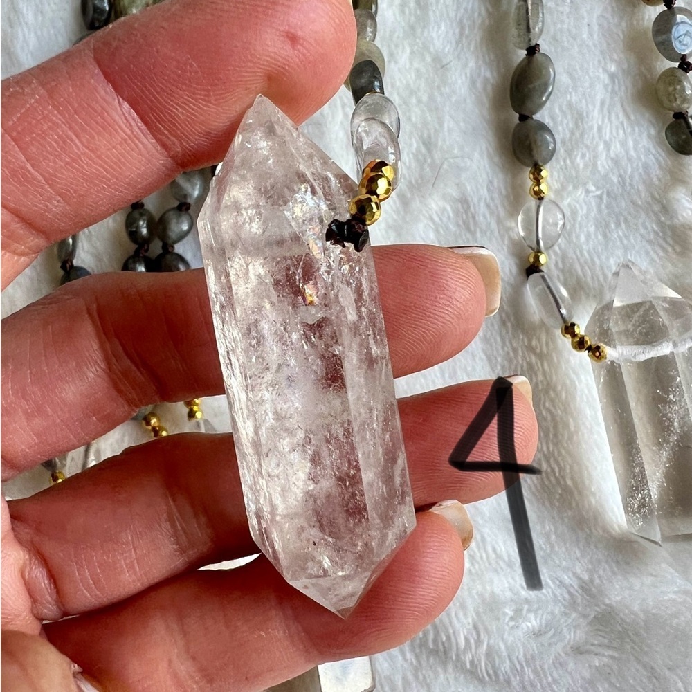 Amazing! DT Power Quartz + Labradorite Mala Necklace - Picture 3 of 12